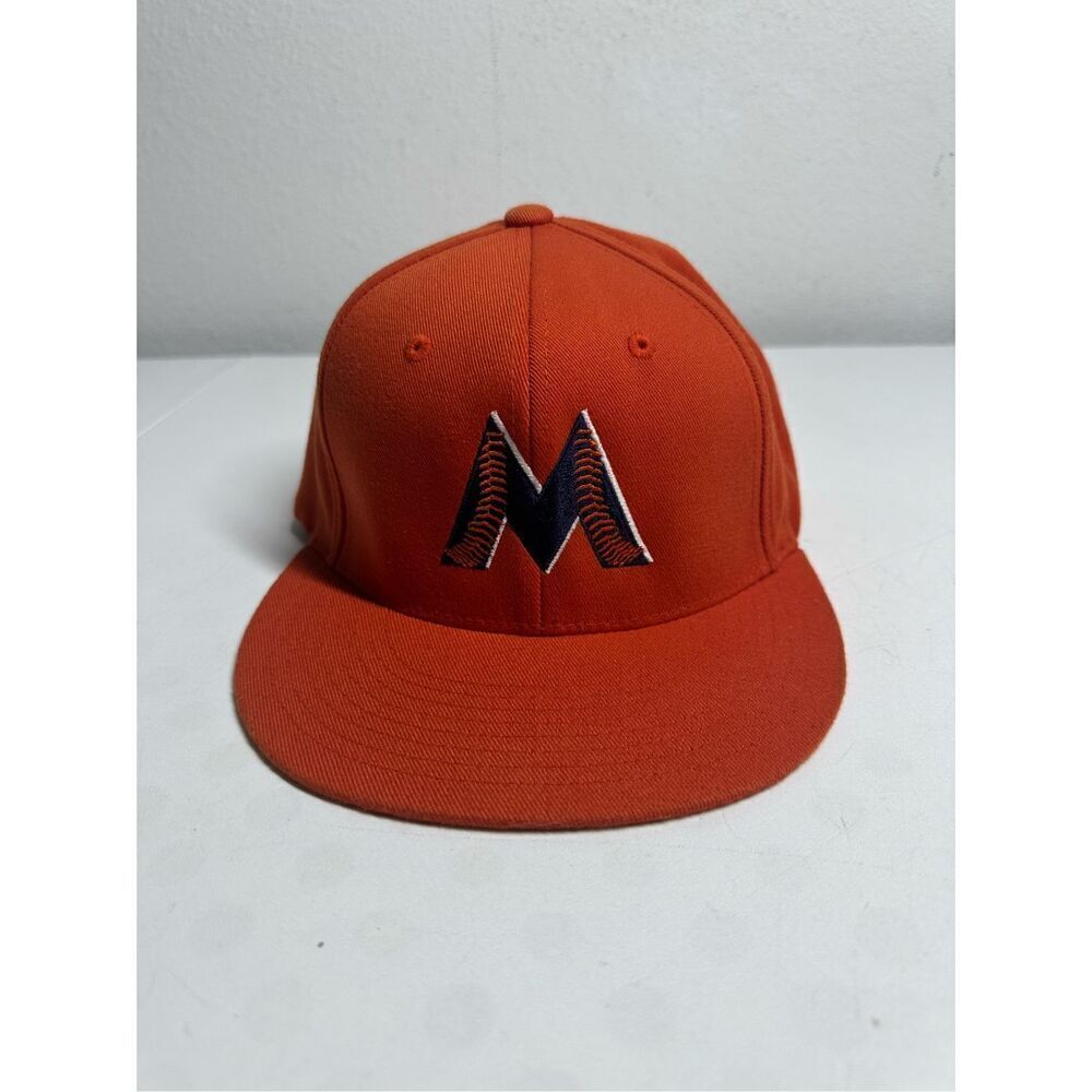 Pacific Headwear Mahler Orange Baseball Cap Hat Size SM - Med 6 7/8- 7 3/8